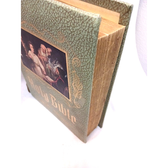 Heirloom Bible with PRESSED ROSE INSIDE! DRIED LONG STEM 1980s VNTG - Picture 13 of 16